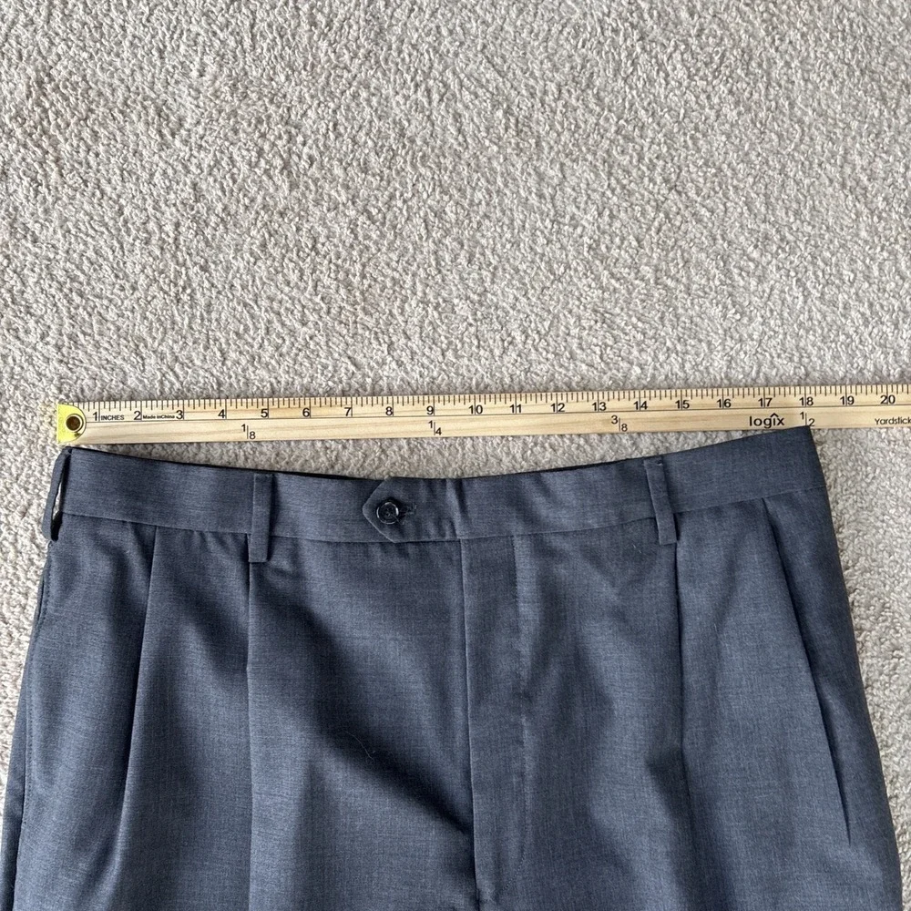 JOS A BANK 100% Wool 2 Piece Dark Gray Flat Front Suit 44L 36x‎ 30